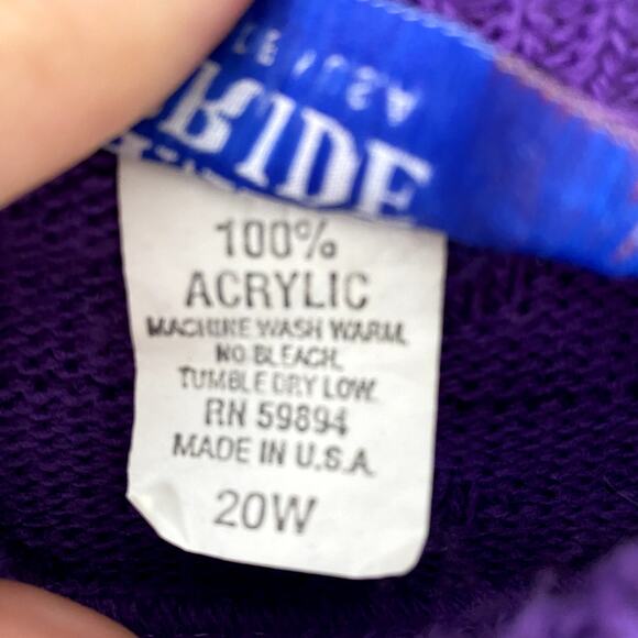 Vintage Women's Purple Knit Nordic Cottagecore Artisan Maximalist Sweater 20W - Picture 14 of 14
